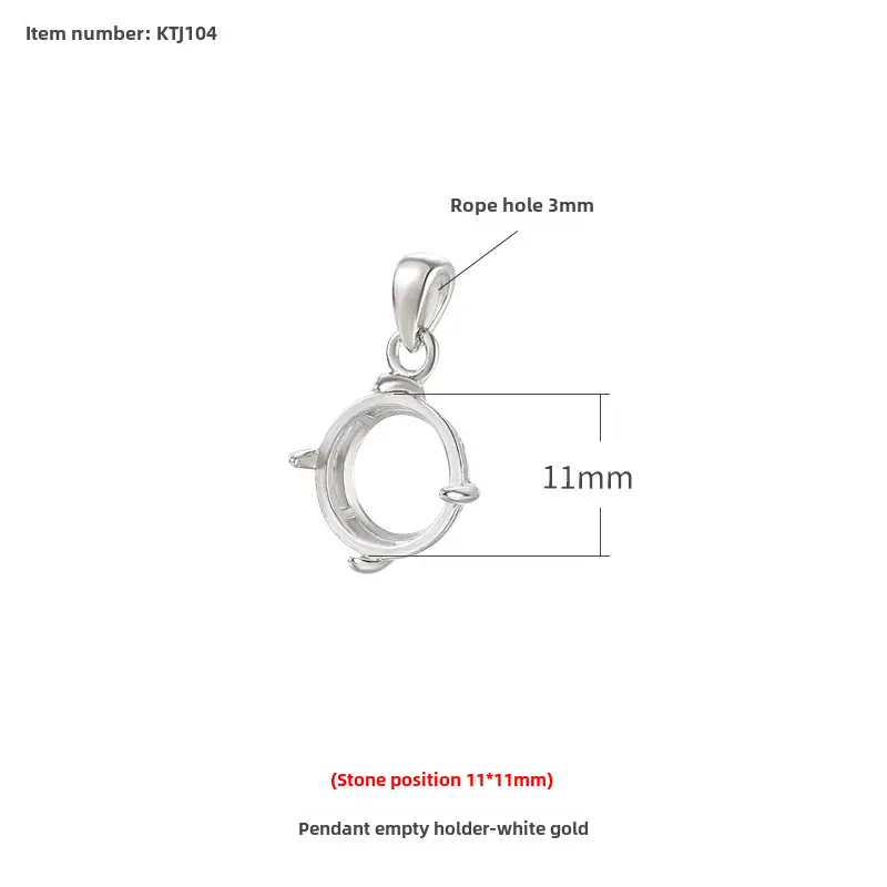S925 Sterling Silver Pendant with 18K Gold Plated Buckle