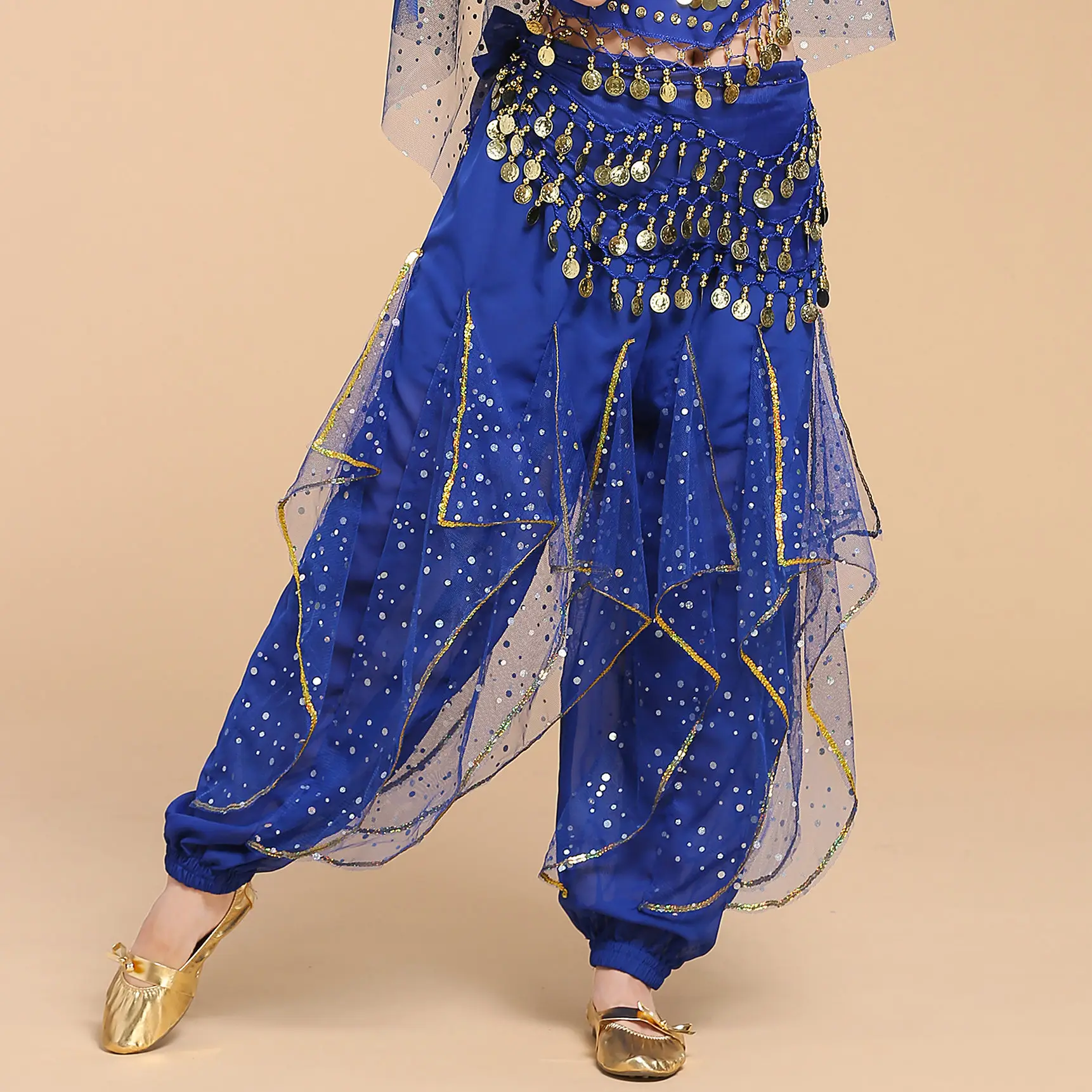New Indian Dance Pants Yellow Rotating Belly Dance Pants - Image 12