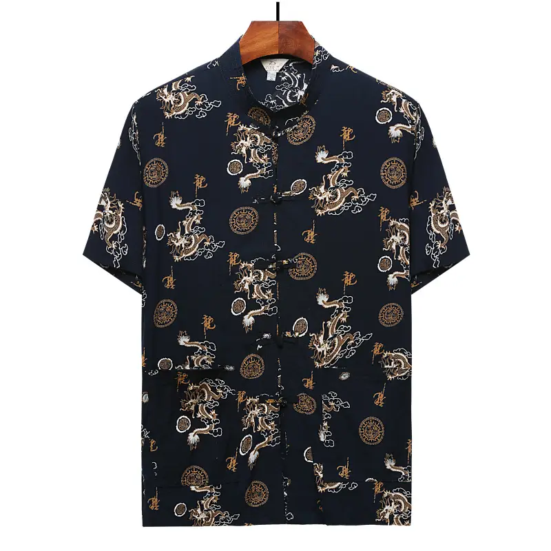 Chinese Style Printed Suits for Men Middle Age Elderly - Image 2