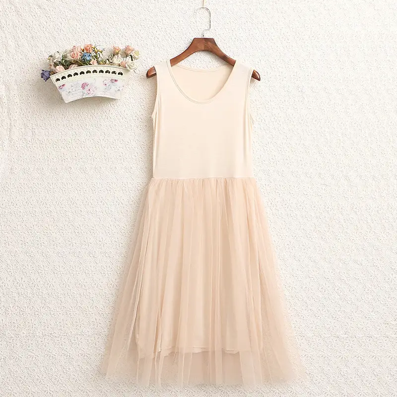 Blue Gauze Strap Dress with Fluffy Bottom for Women