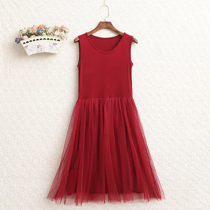 Blue Gauze Strap Dress with Fluffy Bottom for Women