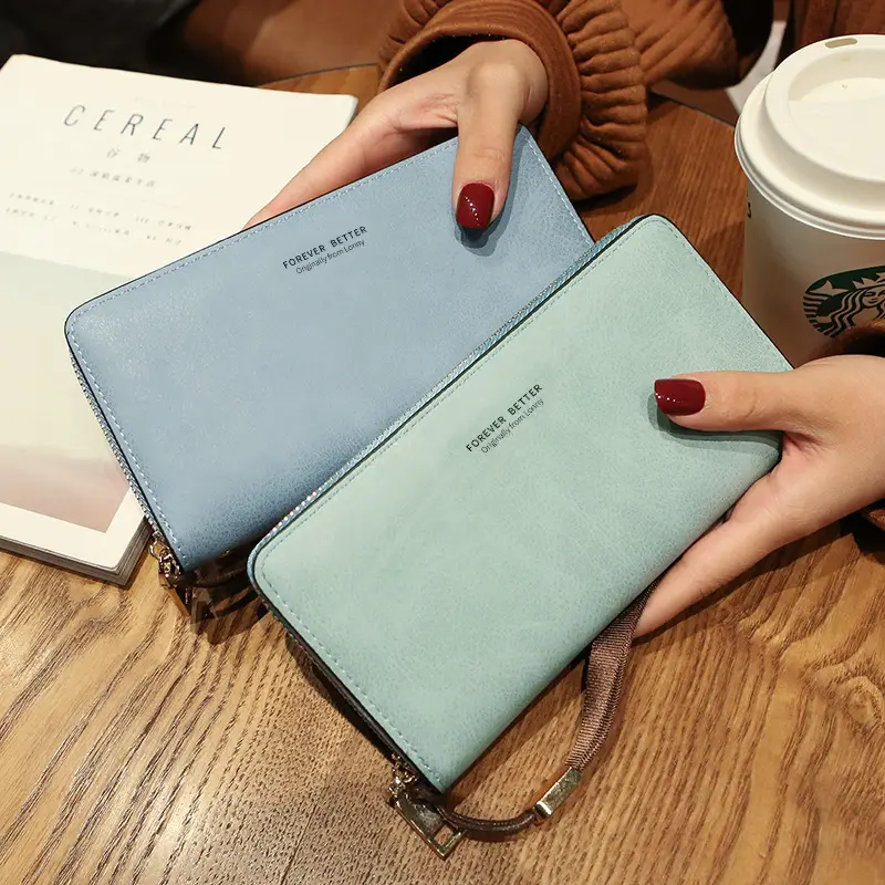 Lonny Women's Hand-Held Long Wallet Korean Style Handbag Multi-Functional Card Holder Mobile Phone Bag Coin Purse Women's Wallet