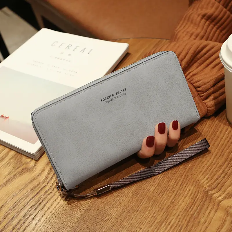 Lonny Women's Hand-Held Long Wallet Korean Style Handbag Multi-Functional Card Holder Mobile Phone Bag Coin Purse Women's Wallet