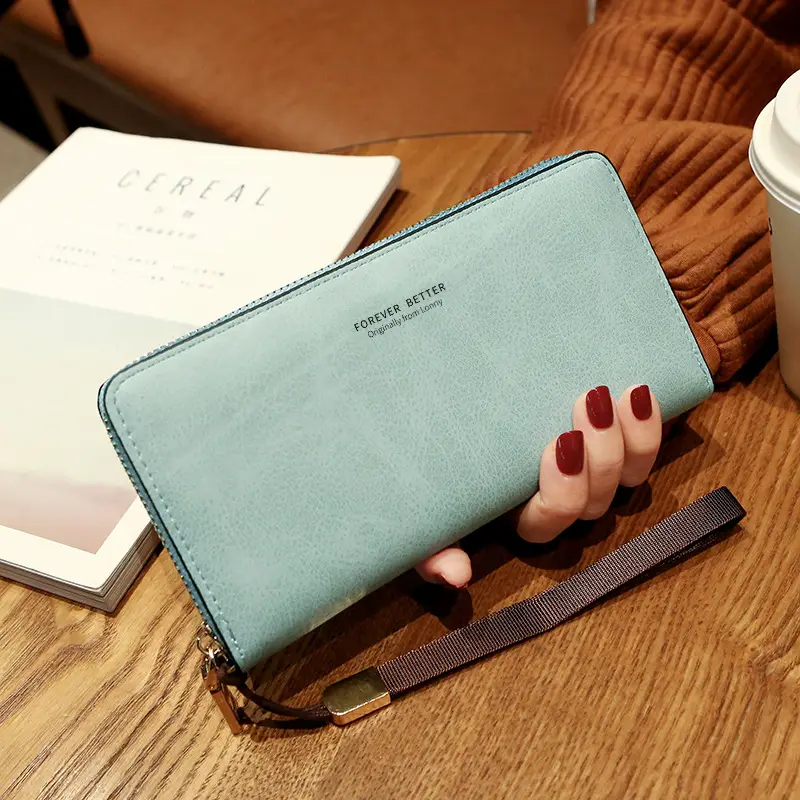 Lonny Women's Hand-Held Long Wallet Korean Style Handbag Multi-Functional Card Holder Mobile Phone Bag Coin Purse Women's Wallet