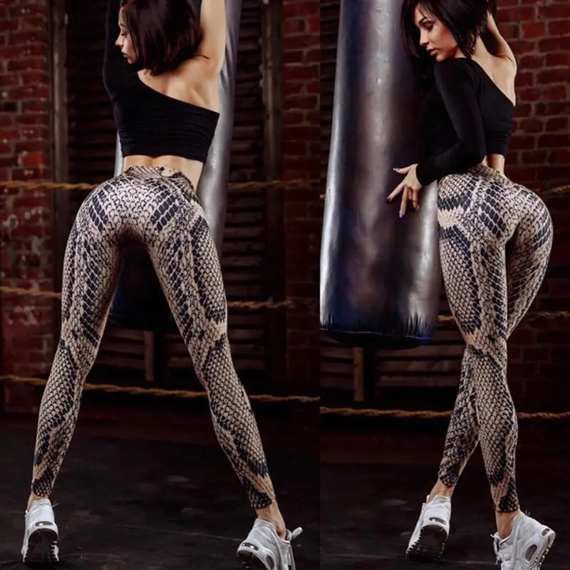 3D Snakeskin Printed Slim Fit Leggings Women - Image 3