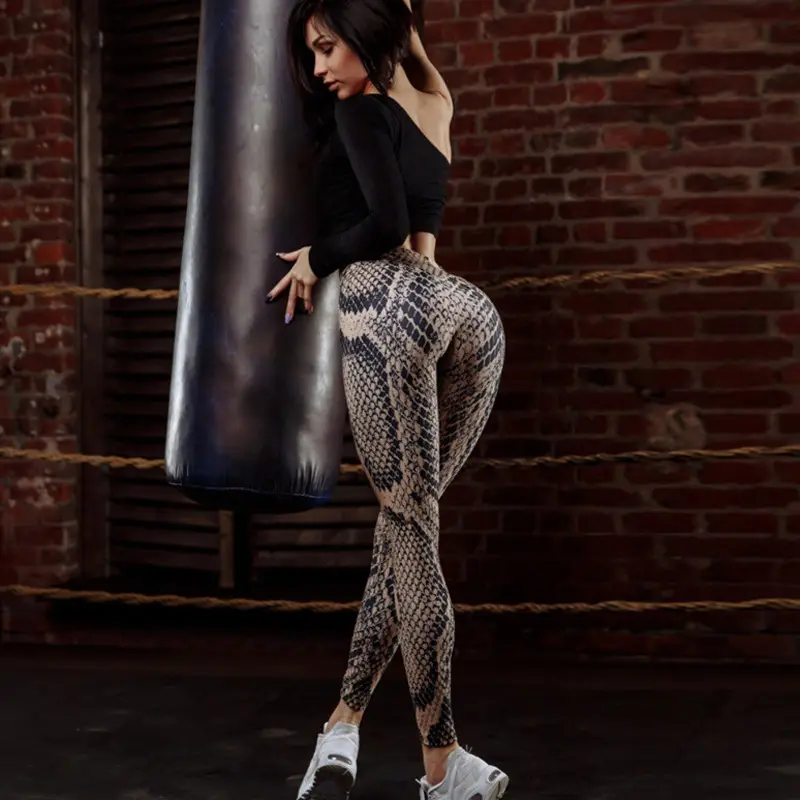 3D Snakeskin Printed Slim Fit Leggings Women - Image 6