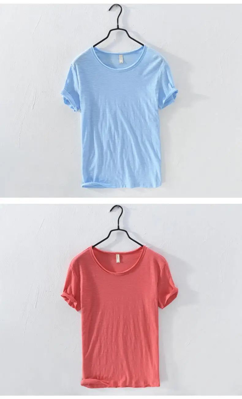White Cotton Round Neck T-Shirt Short Sleeve Summer — feature 12