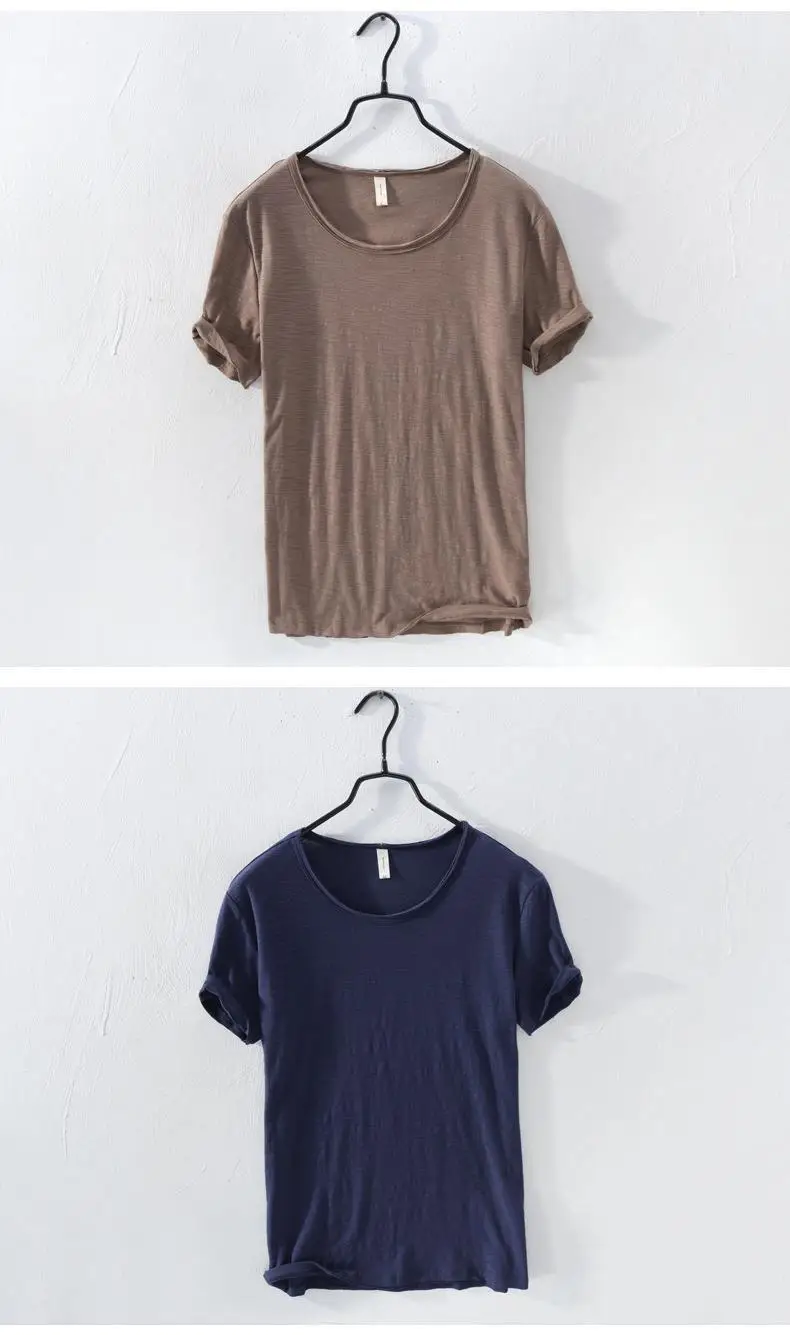 White Cotton Round Neck T-Shirt Short Sleeve Summer — feature 13