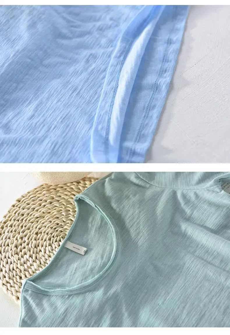 White Cotton Round Neck T-Shirt Short Sleeve Summer — feature 18