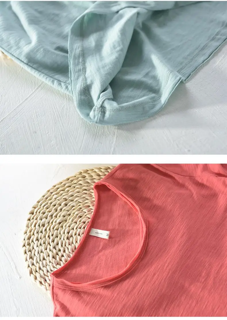 White Cotton Round Neck T-Shirt Short Sleeve Summer — feature 19