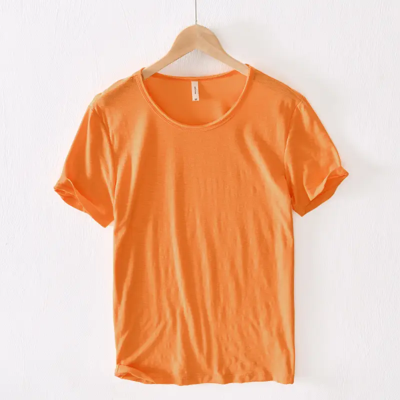 White Cotton Round Neck T-Shirt Short Sleeve Summer — feature 9