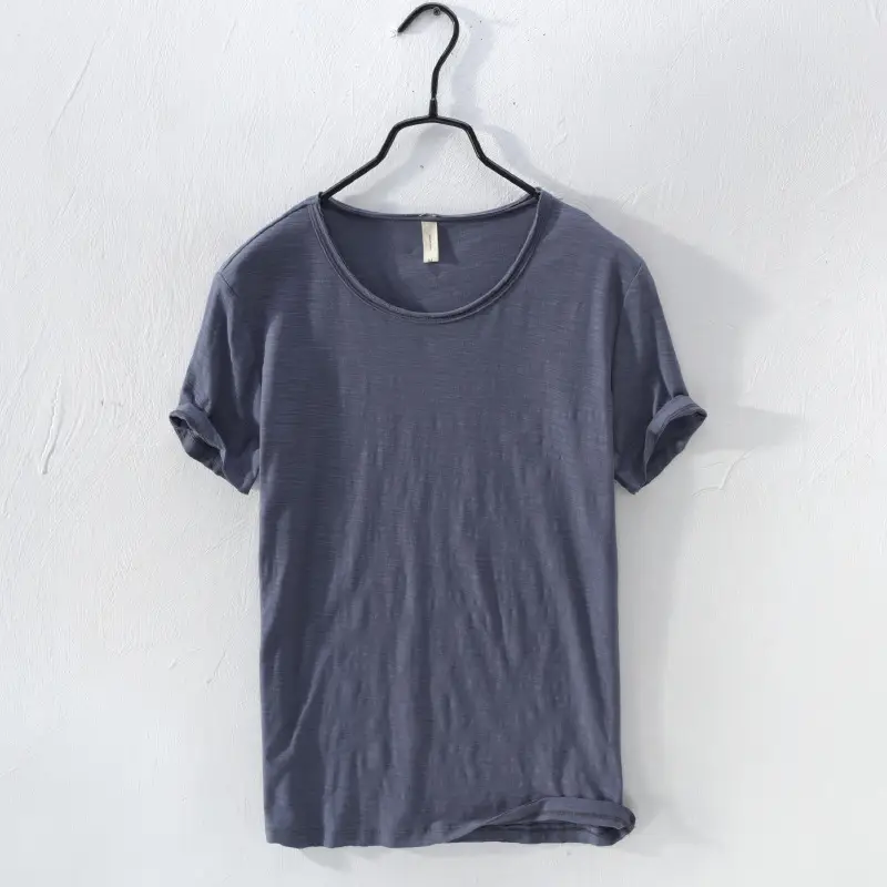 White Cotton Round Neck T-Shirt Short Sleeve Summer — feature 10