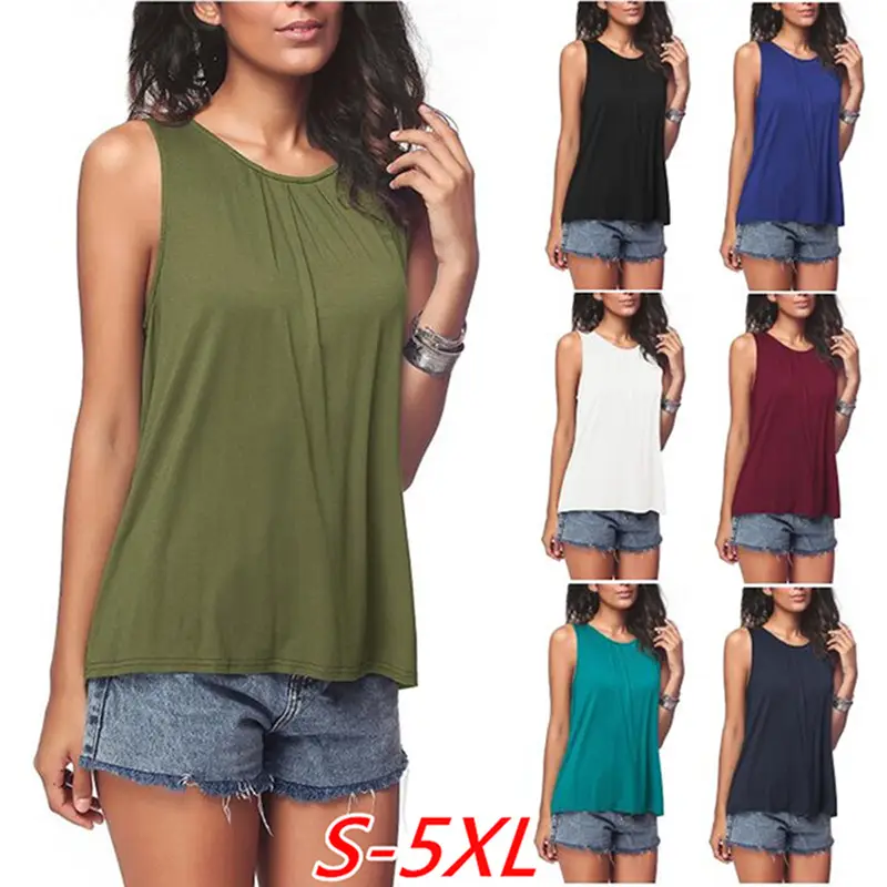 Women's Olive Green Sleeveless V-Neck Top