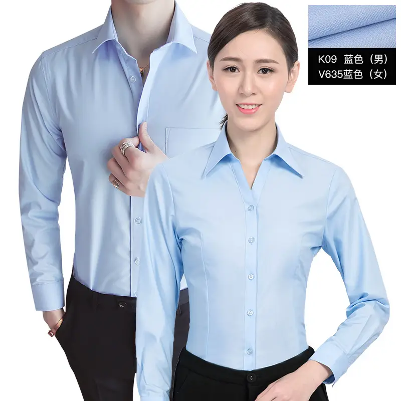 Men Women Black Button Down Shirts Long Sleeve - Image 2