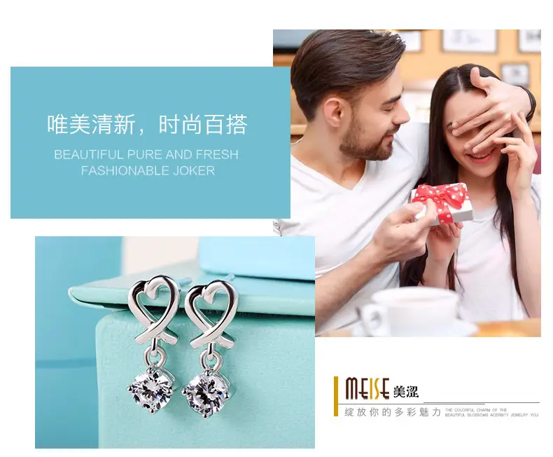Heart Shaped 925 Plated Earrings for Women — feature 13