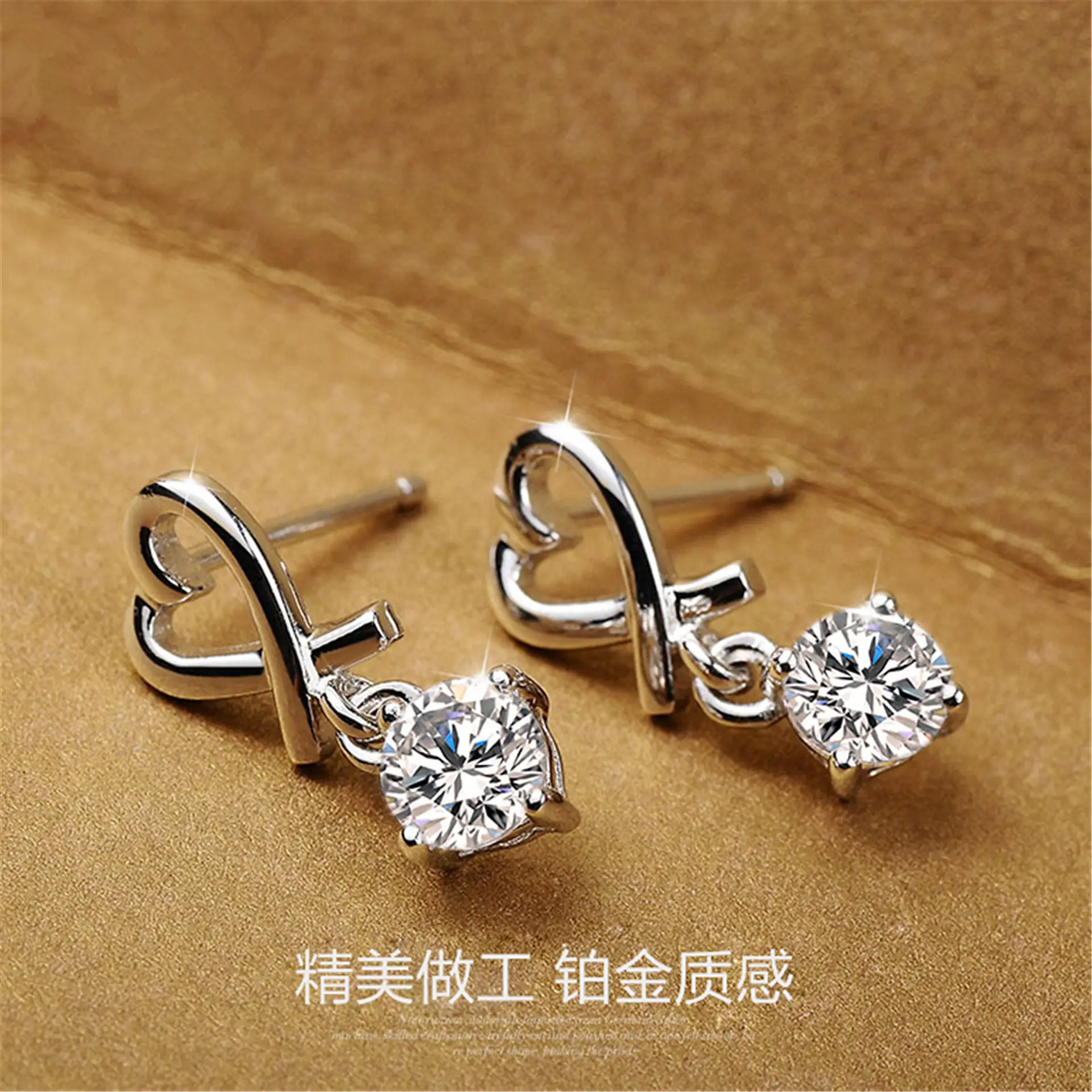 Heart Shaped 925 Plated Earrings for Women — feature 15