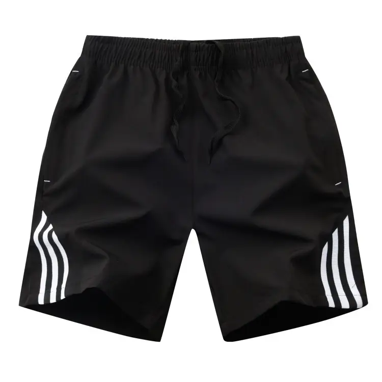 Men's Black Five-Point Shorts with Neon Stripes - Image 5