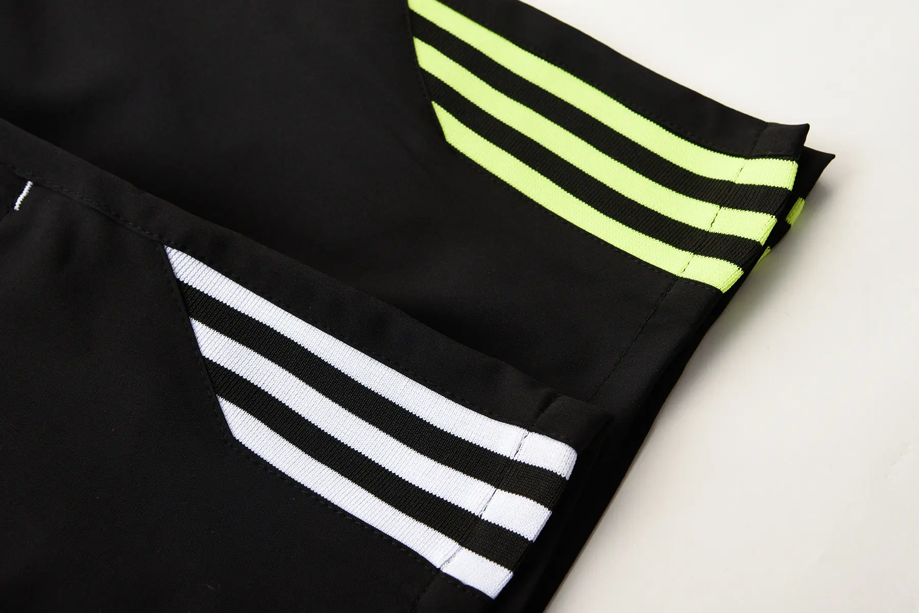 Men's Black Five-Point Shorts with Neon Stripes - Image 9