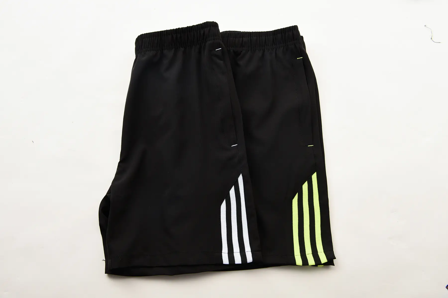 Men's Black Five-Point Shorts with Neon Stripes — feature 16
