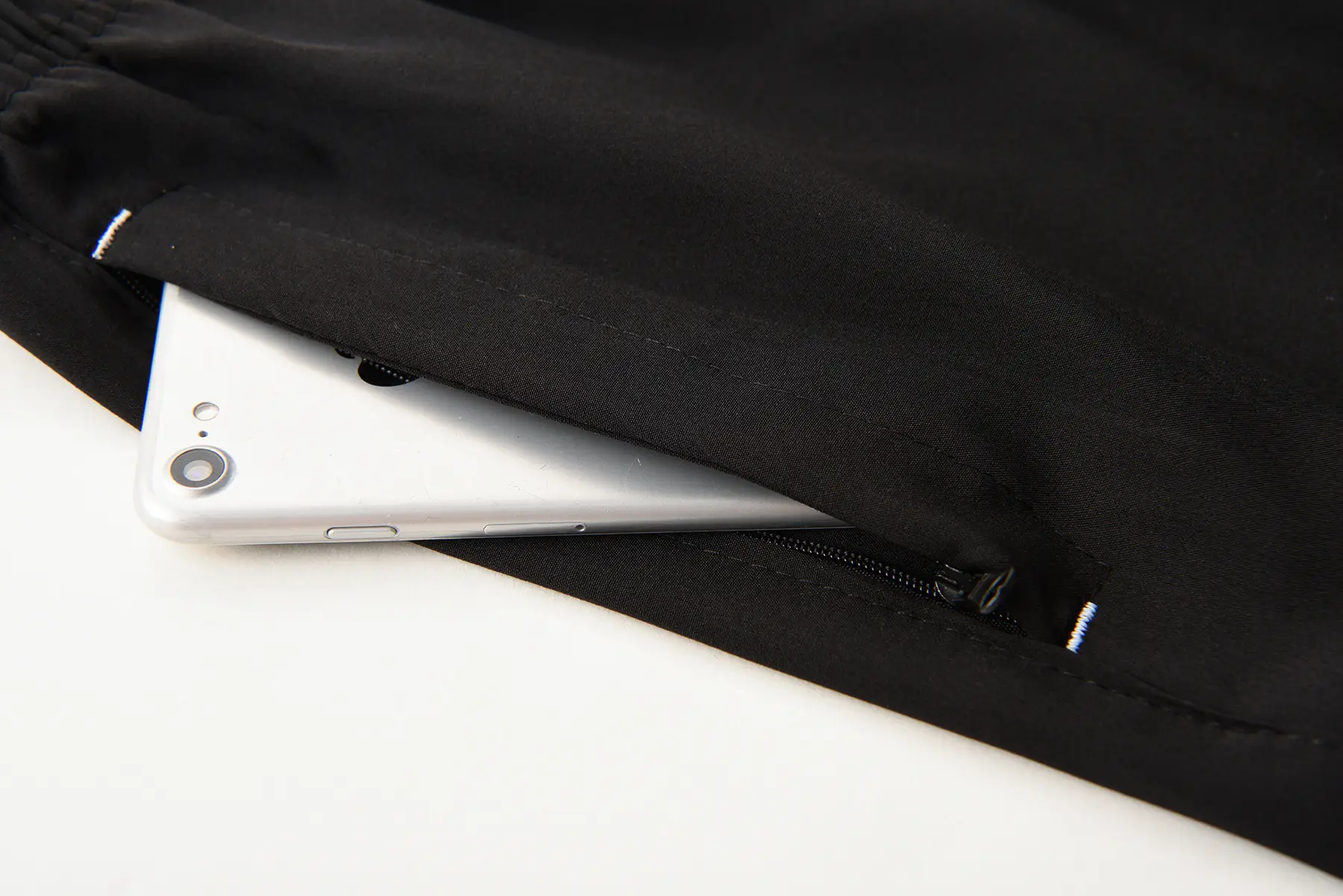Men's Black Five-Point Shorts with Neon Stripes — feature 7