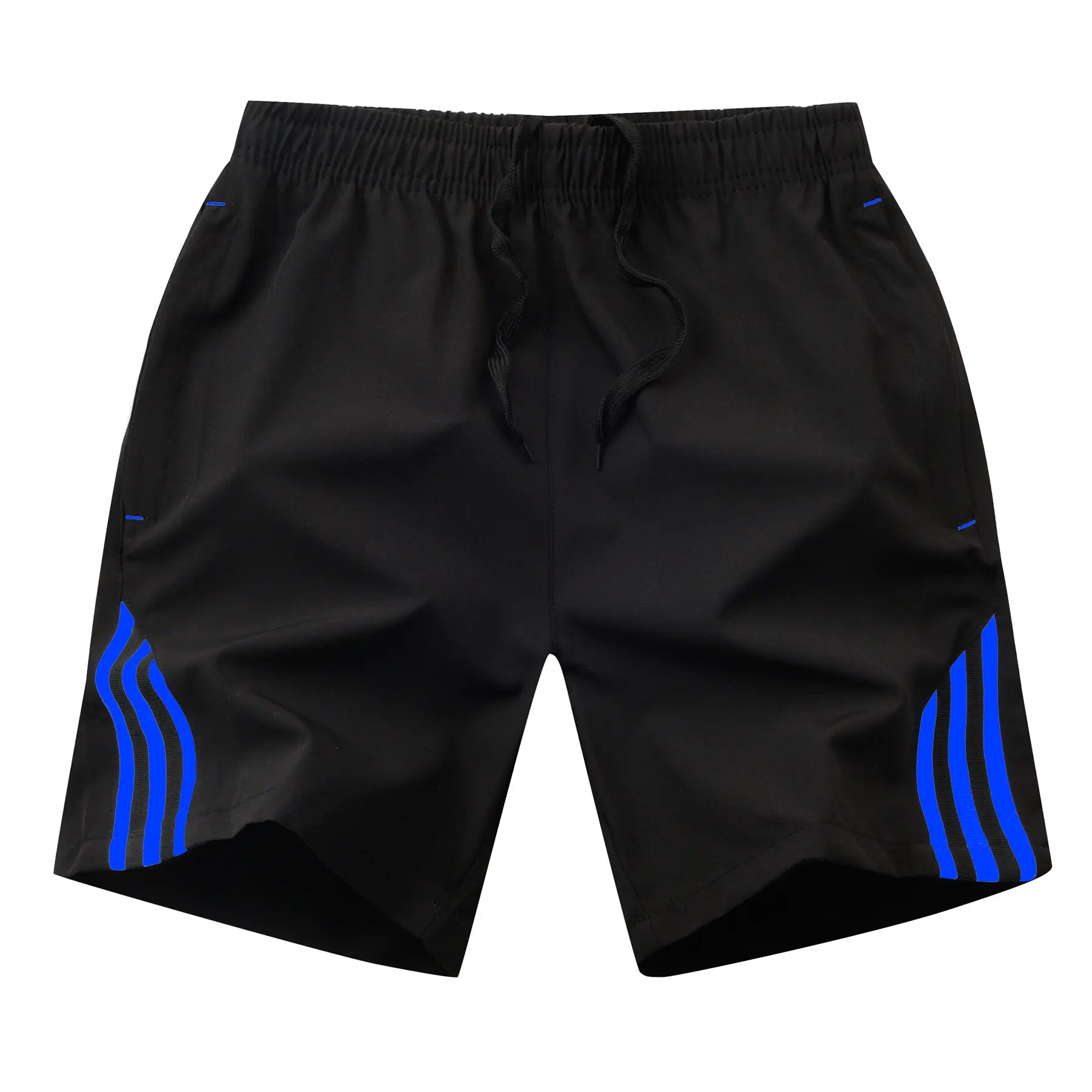 Men's Black Five-Point Shorts with Neon Stripes - Image 4