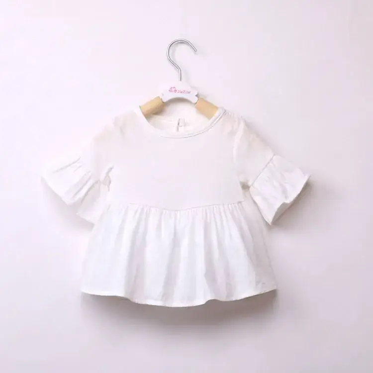 Girls Cotton Three-Quarter Sleeve Top Yellow