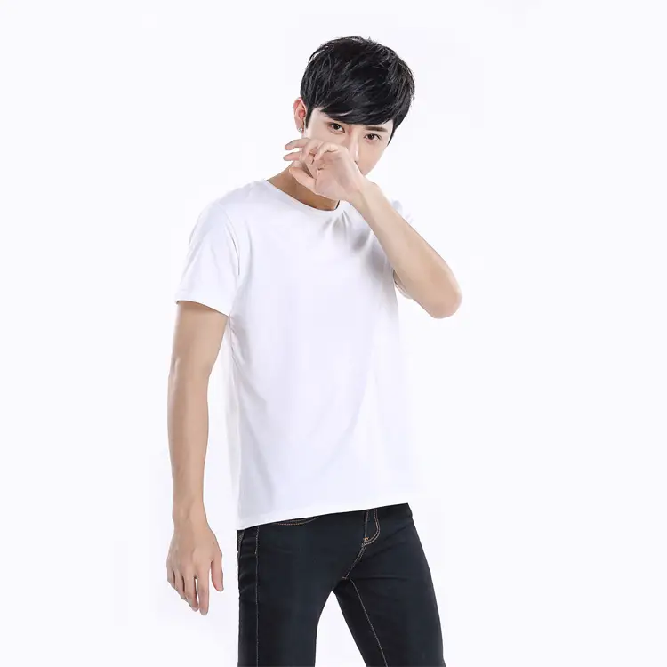 Men White Cotton Tie-Dyed Crew Neck T-Shirt 200g - Image 6