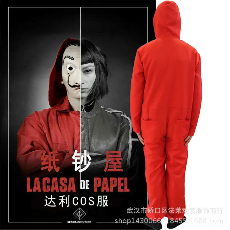 Halloween Clown Mask Red Jumpsuit Costume - Image 4