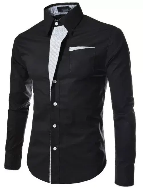 White Long Sleeve Button-Down Shirt for Men — feature 11