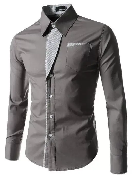 White Long Sleeve Button-Down Shirt for Men — feature 5