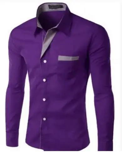 White Long Sleeve Button-Down Shirt for Men - Image 15