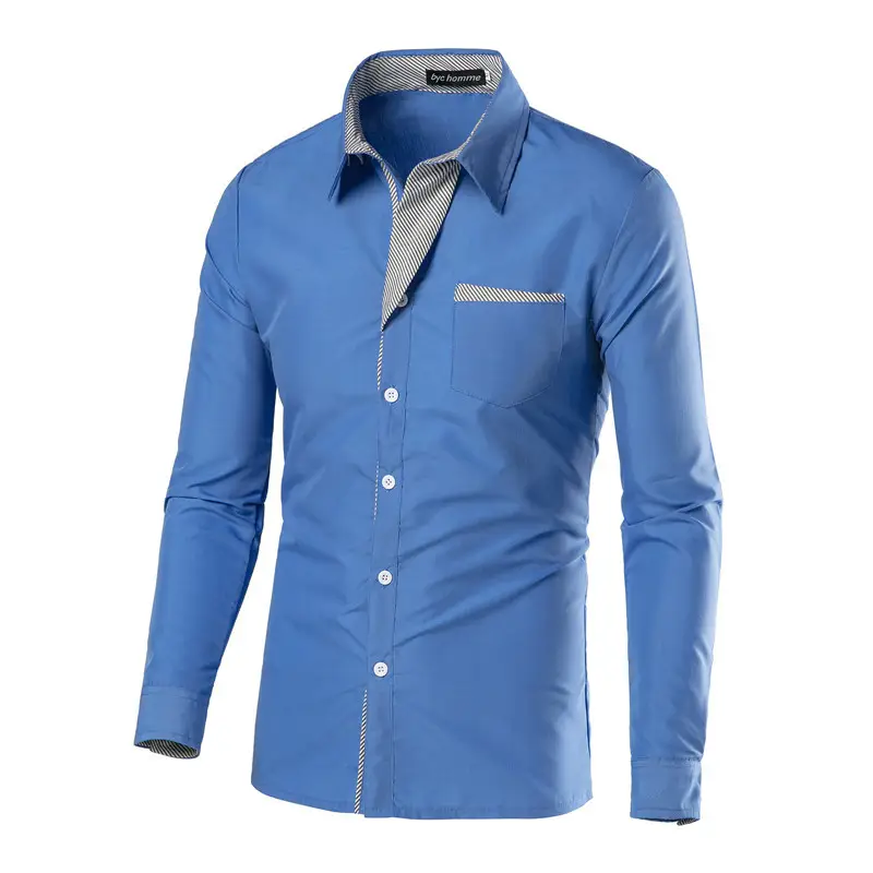 White Long Sleeve Button-Down Shirt for Men - Image 6