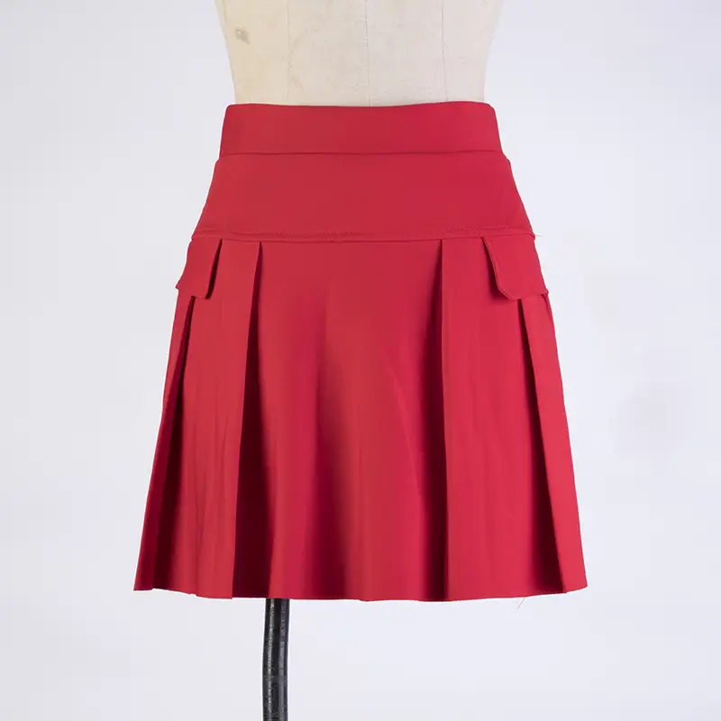 Women's Olive Green A-Line Pleated Skirt 2024 - Image 2