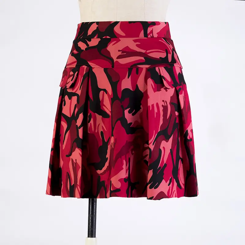 Women's Olive Green A-Line Pleated Skirt 2024 - Image 5