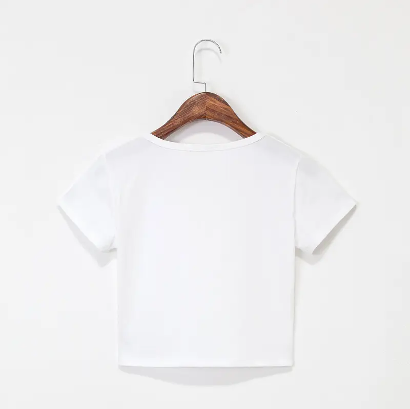 Women Yellow Navel Exposed Short Sleeve T-Shirt - Image 2