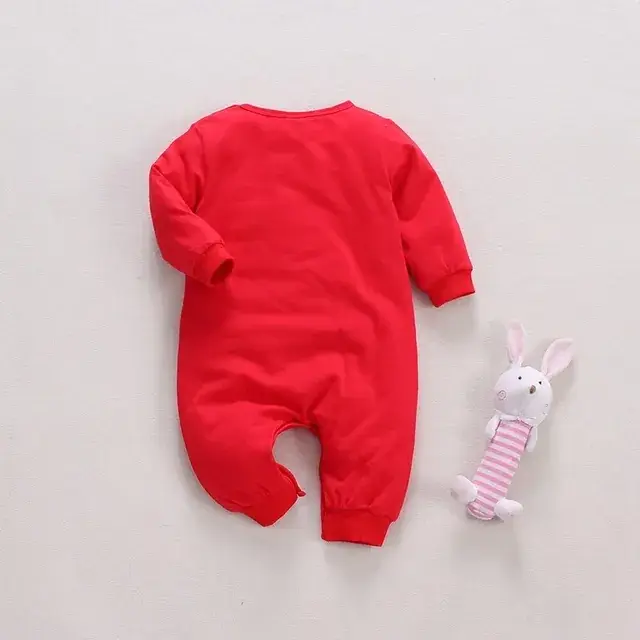 Red Chinese Style Baby One-Piece Suit for Girls - Image 13
