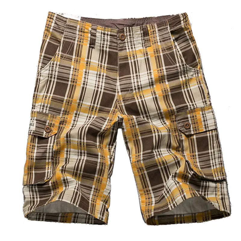 Men Plaid Cotton Shorts Summer Casual Plus Size - Image 5