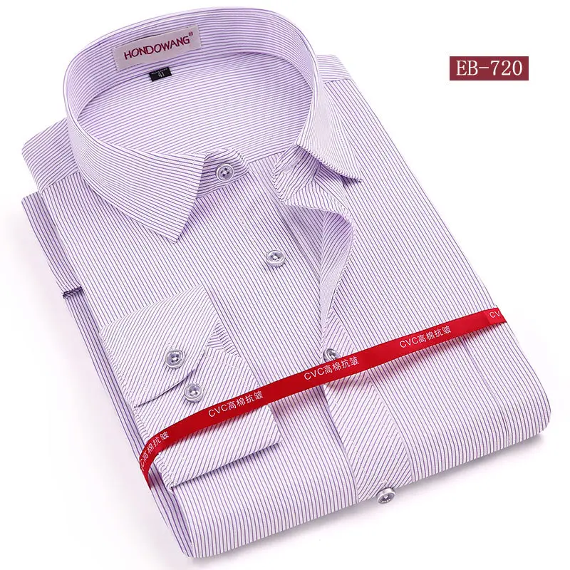 Middle-Aged Striped Flat Cut Shirts - Image 11