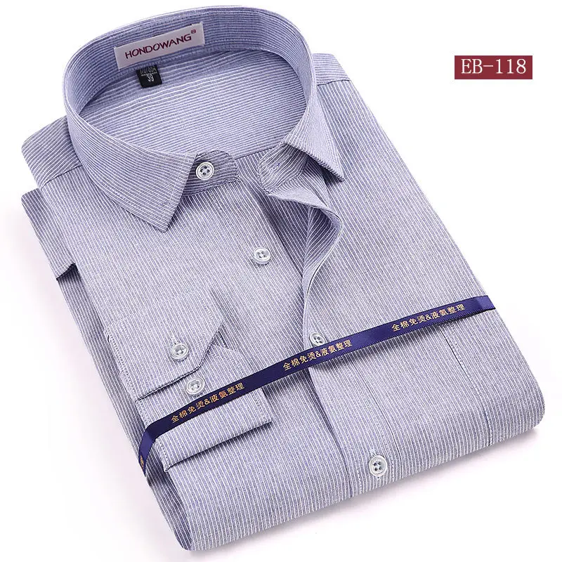 Middle-Aged Striped Flat Cut Shirts - Image 13