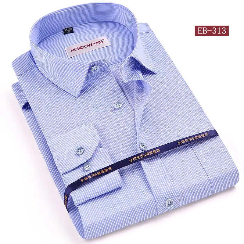 Middle-Aged Striped Flat Cut Shirts - Image 9