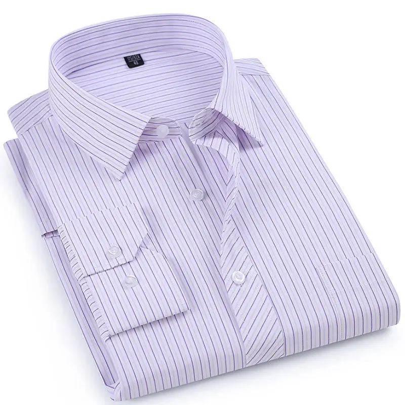 Men Lavender Striped Long Sleeve Shirt EB-721 - Image 19