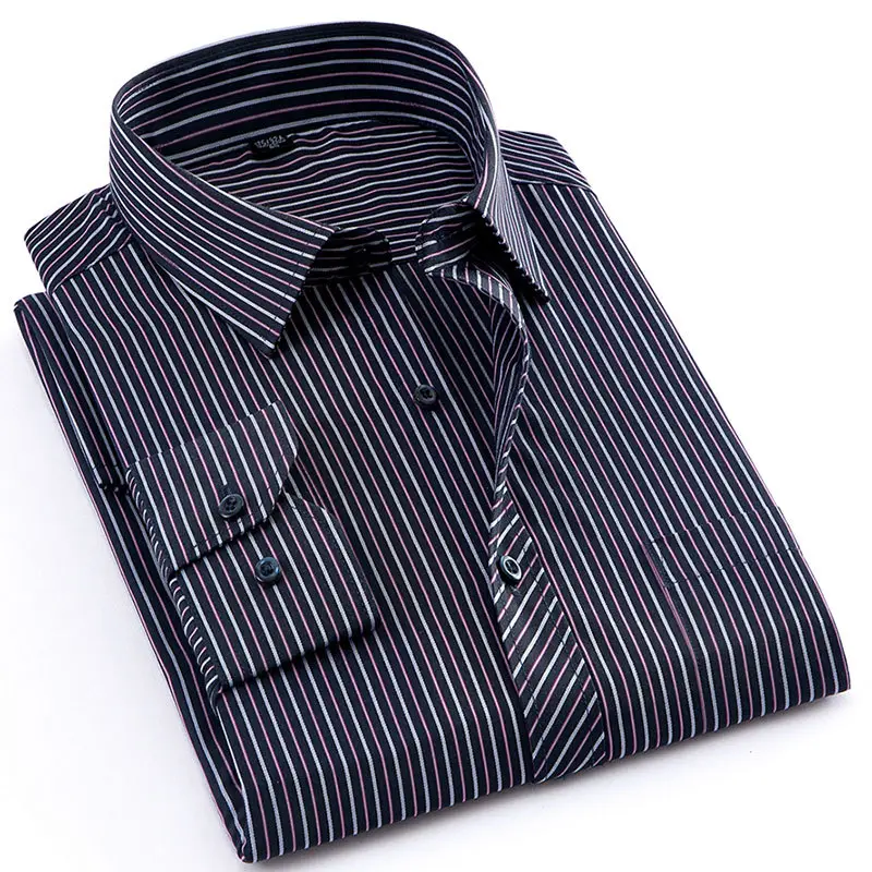 Men Lavender Striped Long Sleeve Shirt EB-721 - Image 20