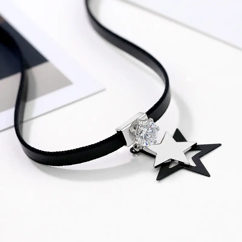Black Star Clavicle Chain Necklace for Women - Image 4