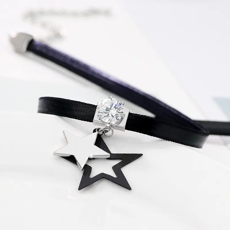Black Star Clavicle Chain Necklace for Women - Image 6