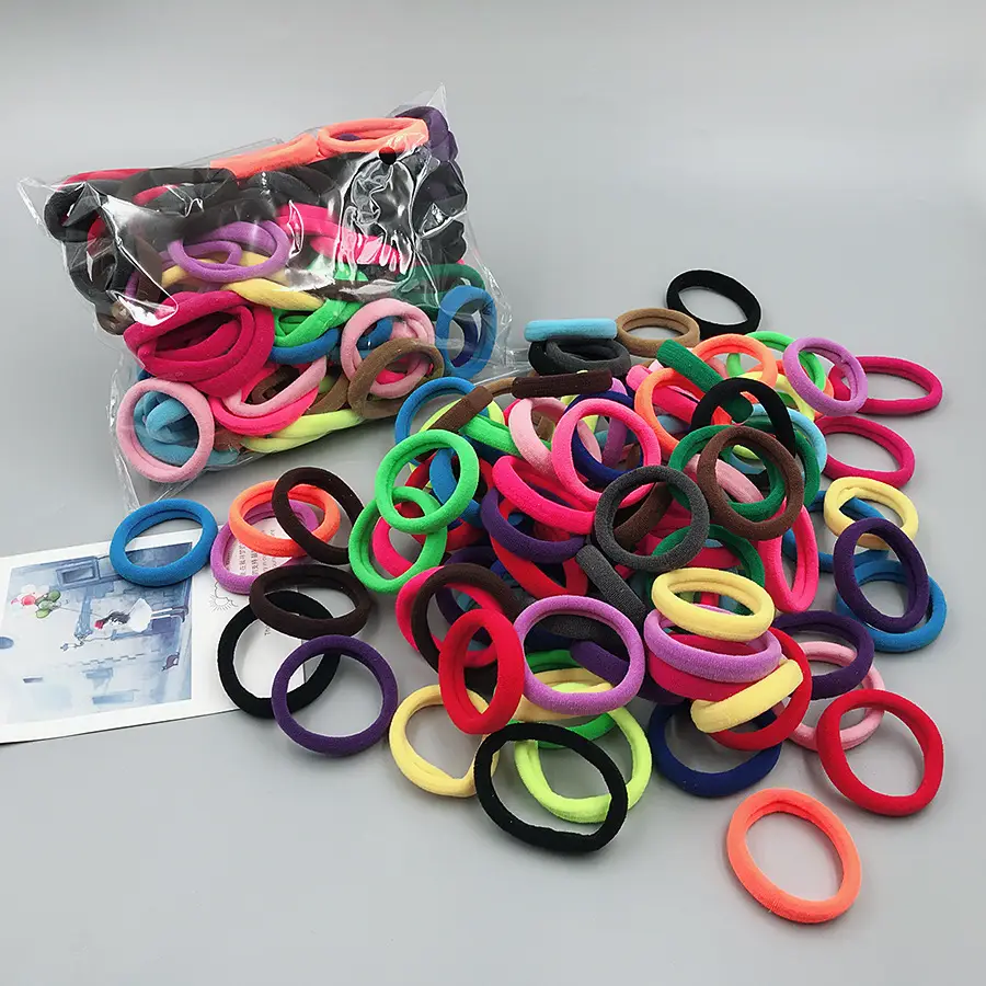Colorful 100 Root Towel Hair Rings Rubber Strap - Image 5