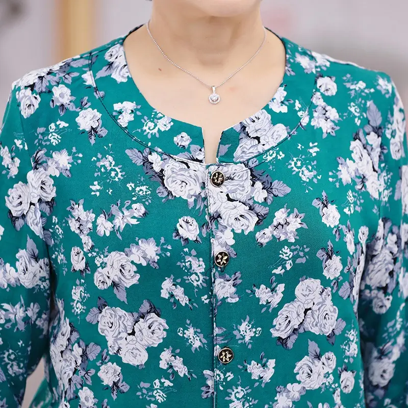 Cotton Silk Two-Piece Suit for Elderly Women - Image 11