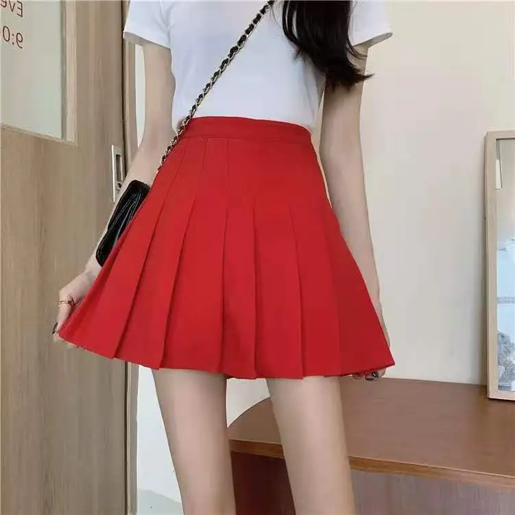 Korean Style Pleated Skirt Grey High Waist — feature 5