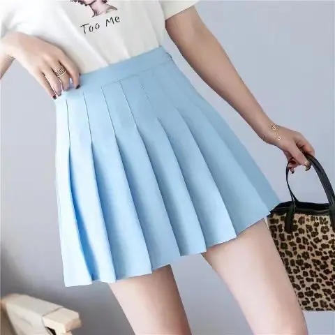 Korean Style Pleated Skirt Grey High Waist — feature 8