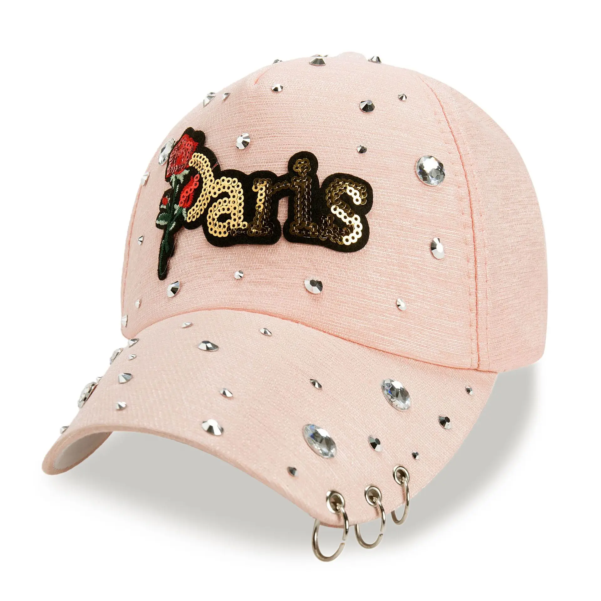 Black Paris-themed Diamond Cap with Sailor Decor