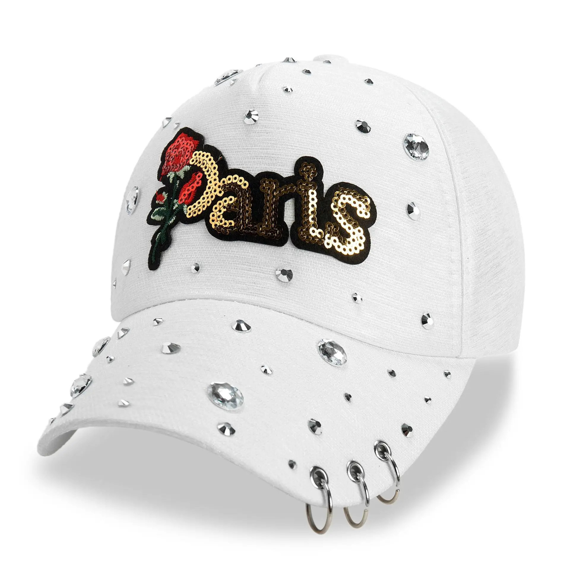 Black Paris-themed Diamond Cap with Sailor Decor